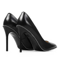 2019 High Heel Stiletto Women's Pumps Black Genuine Leather x19-c002 Ladies women Wedding Sexy Shoes Heels For Lady